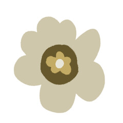 Cute colorful flower.Spring art print with botanical elements. Happy Easter. Folk style. Posters for the spring holiday. icons isolated on white background.