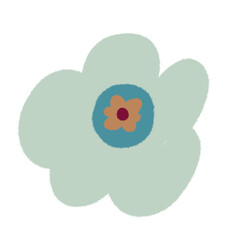 Cute colorful flower.Spring art print with botanical elements. Happy Easter. Folk style. Posters for the spring holiday. icons isolated on white background.