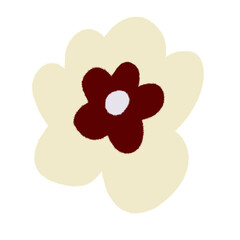 Cute colorful flower.Spring art print with botanical elements. Happy Easter. Folk style. Posters for the spring holiday. icons isolated on white background.