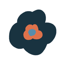 Cute colorful flower.Spring art print with botanical elements. Happy Easter. Folk style. Posters for the spring holiday. icons isolated on white background.