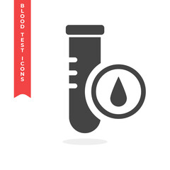  Vector lab tube blood test icon isolated on white background minimal logo