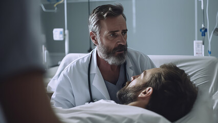 Fototapeta premium Doctor with patient in emergency room
