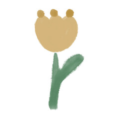 Cute colorful flower.Spring art print with botanical elements. Happy Easter. Folk style. Posters for the spring holiday. icons isolated on white background.