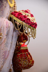 The bride holds a beautiful Flower bouquet