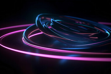 3D Render of Colorful Curving Abstract Lines Background