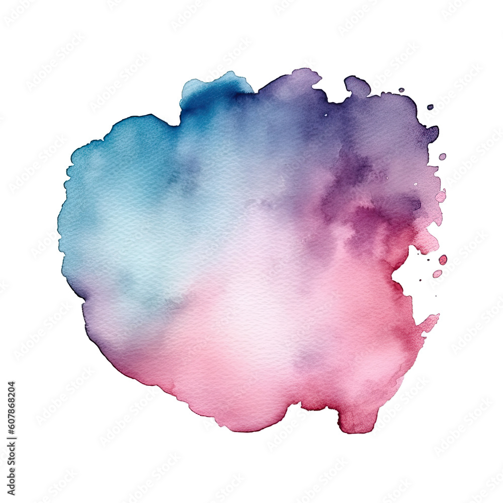 Poster abstract multicolored watercolor on transparent background.the color splashing in the paper. ai gene