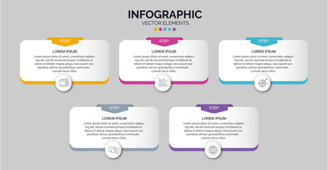 Infographic template business concept with step