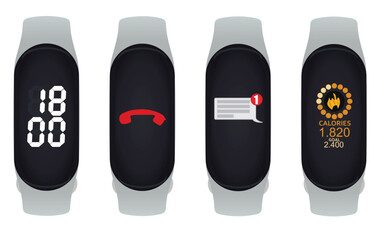 Smart hand watch. vector illustration