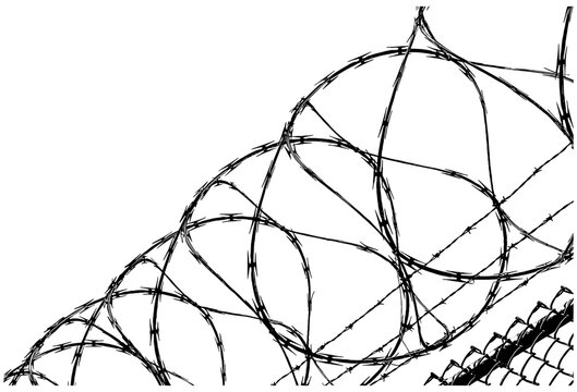 Razor wire over chain linked fence 