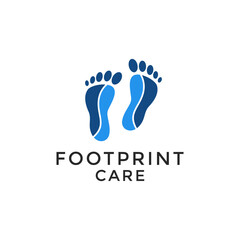 Fototapeta na wymiar Footprints care icon logo design template, foot and ankle health care