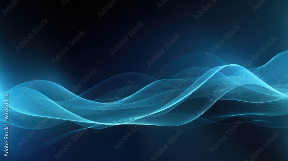 Aufkleber blue wave abstract background technology. generative ai aig21.