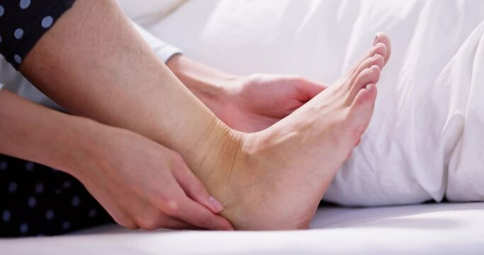 Achilles Tendinitis Pain. Heel Tendon