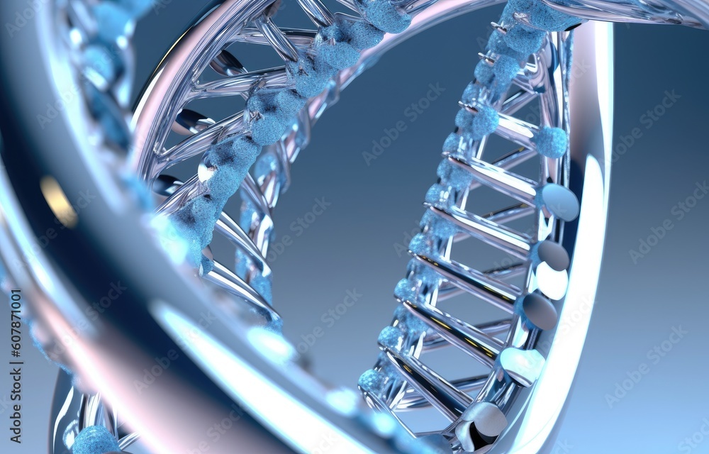 Aufkleber a white dna structure in the background generative ai