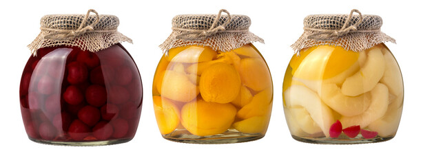 fruit jars isolated