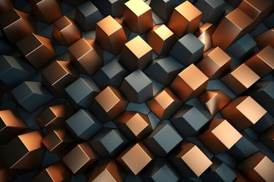 3D Tech Geometric Pattern Background realistic photograph. Generative AI