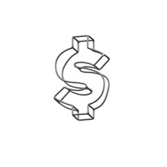 Outline Steel Wire 3D Alphabet or PNG Letters