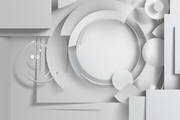 Abstract geometric white and gray with space modern design, Generative ai