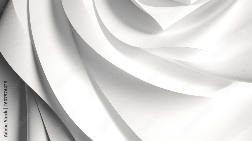 Poster closeup abstract 3d white wave plain paper texture background. generative ai aig21.