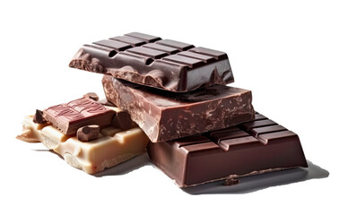 some delicious chocolate blocks on a transparent background