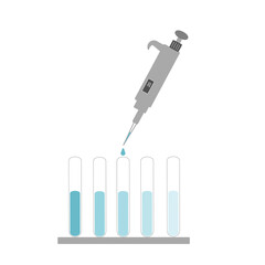 The picture of laboratory experiments that shows the micropipette was dropping the solution to the test tube