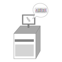 The next generation sequencing machine for sequence analyzing of target nucleotide sample. - obrazy, fototapety, plakaty