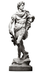 Marble statue of David isolated on white background AI generated