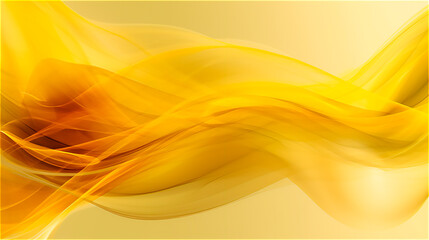 yellow background with harmonious curved lines for graphic design or web design, generative AI