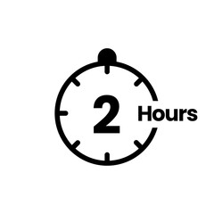 2 hours clock sign icon
