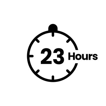 23 hours clock sign icon
