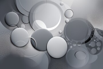 Abstract grey background with circular shapes, Generative ai