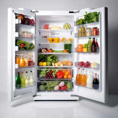 an open refrigerator full of food