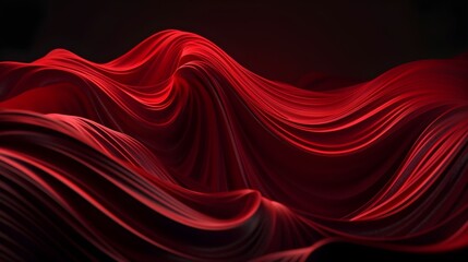 abstract background with 3D Wave red and black Gradient Silk Fabric