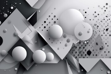 Abstract grey background with geometric shapes, Generative ai
