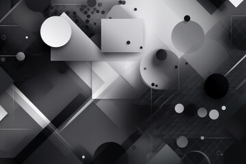 Abstract grey background with geometric shapes, Generative ai
