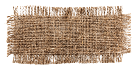 Burlap texture. A piece of torn burlap on a white background. Canvas. Packing material