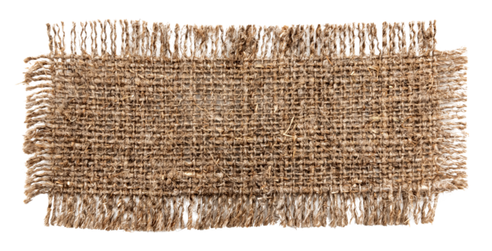 Burlap texture. A piece of torn burlap on a white background. Canvas. Packing material