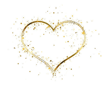 Heart Gold Glitter