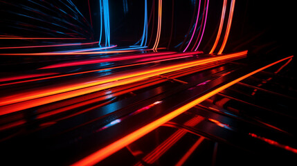 abstract futuristic background with red orange glowing neon moving high speed wave lines and bokeh lights. Data transfer concept Fantastic wallpaper