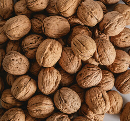 Shelled walnuts. Fresh walnut background.