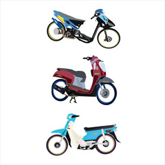 Racing motorcycles in Thailand that are popular for wedding decoration. The background can be an icon.