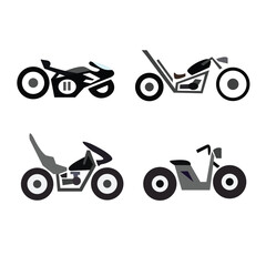 Cool classic vintage style motorcycle. on a white background for decorating the background as an icon