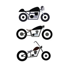 Cool classic vintage style motorcycle. on a white background for decorating the background as an icon