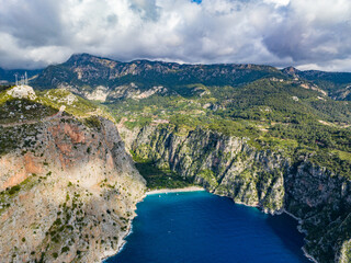 Fototapeta na wymiar Aerial Perspective of Butterfly Valley, Ölüdeniz: Unspoiled Natural Beauty