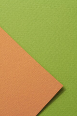 Rough kraft paper background, paper texture brown green colors. Mockup with copy space for text