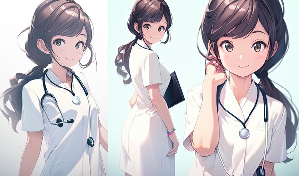 Asian Female Medical Assistant Backdrop Setting Very Attractive Design Generative AI