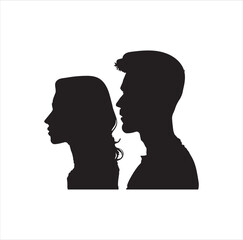 One couple silhouette vector art.