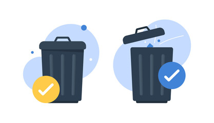 file deleted successfully,trash concept,throw it away,empty state ui, infographic, icon