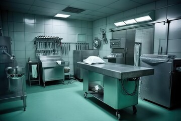 stock photo of morgue room with stuff tools equipment AI Generated