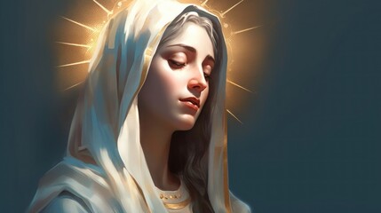 Generative AI illustration of Virgin Mary mother of Jesus