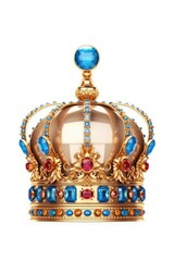 Fototapeta premium A gold crown with gems isolated on white. (Illustration, Generative AI)